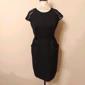 Carmen Marc Valvo Black White Polka Dot Dress 8